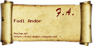 Fodi Andor névjegykártya